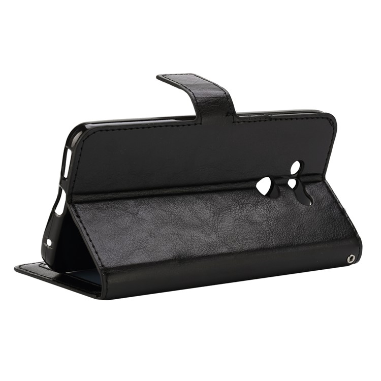 Crazy Horse Leather Wallet Case with ID/Credit Card Slots for LG G6 - Black-5