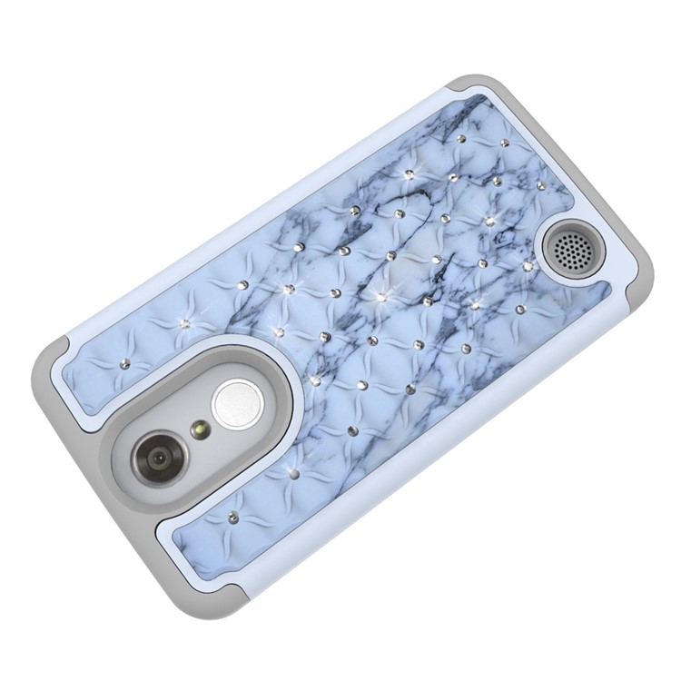 Starry Sky Rhinestone Patterned PC + Silicone Hybrid Case for LG Aristo MS210 (LV3) - Marble Pattern-4