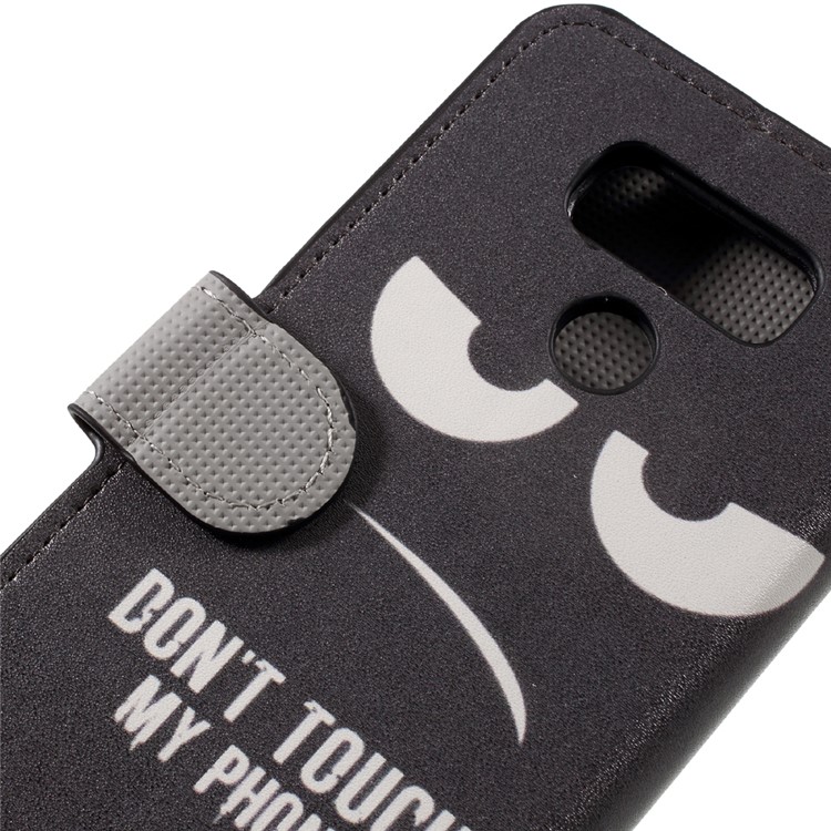 Patterned Leather Wallet Case Cover for LG G6 - Do Not Touch My Phone-10