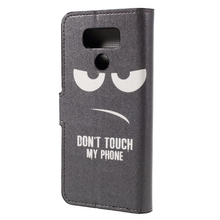 Patterned Leather Wallet Case Cover for LG G6 - Do Not Touch My Phone-2