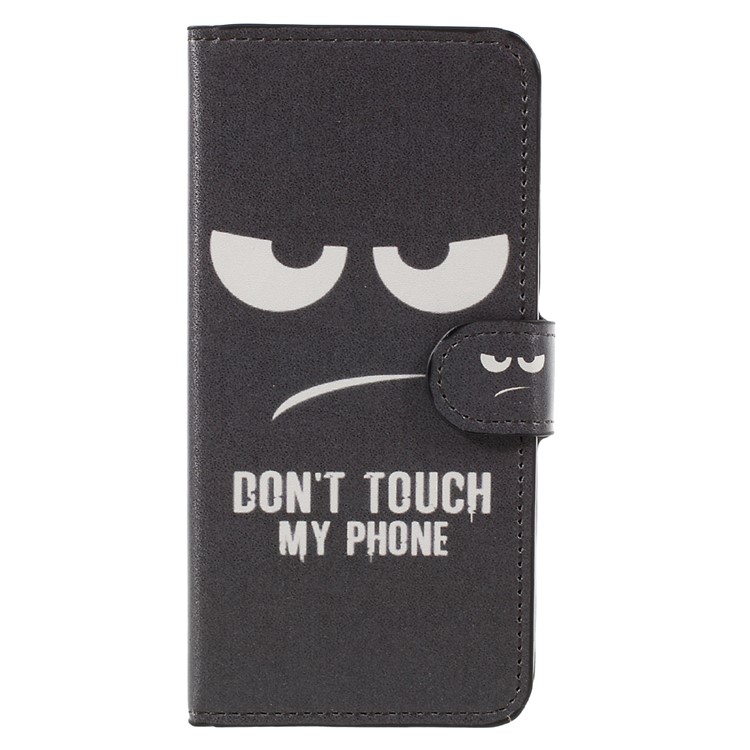 Patterned Leather Wallet Case Cover for LG G6 - Do Not Touch My Phone-3