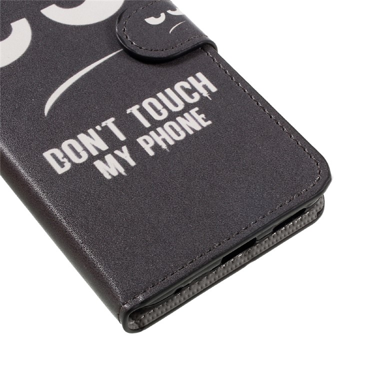 Patterned Leather Wallet Case Cover for LG G6 - Do Not Touch My Phone-7