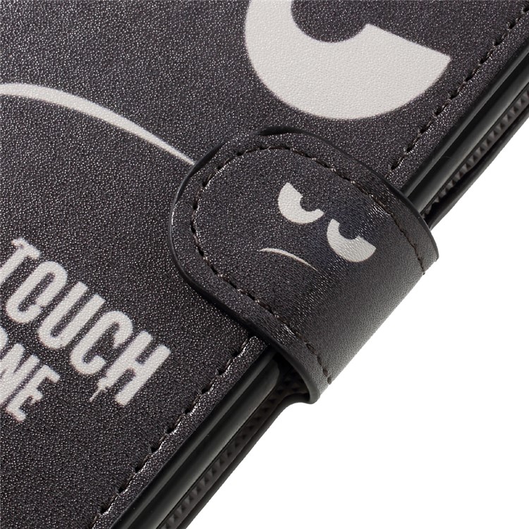 Patterned Leather Wallet Case Cover for LG G6 - Do Not Touch My Phone-9