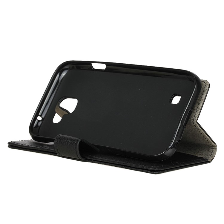 Litchi Grain Leather Stand Wallet Mobile Case for LG K3 2017 - Black-6