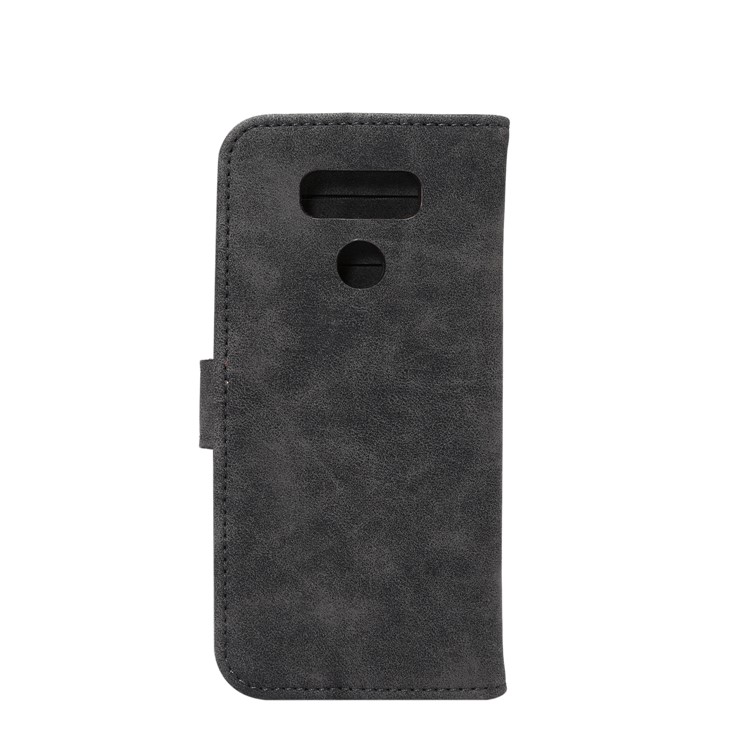 Retro Style Leather Wallet Stand Case for LG G6 - Black-3