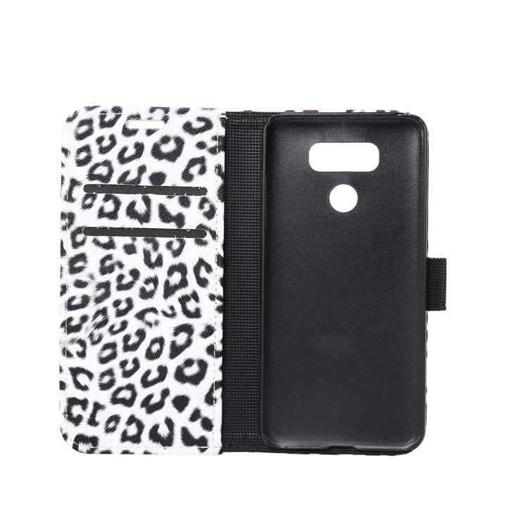 For LG G6 Leopard Pattern Leather Wallet Mobile Phone Case - White-4