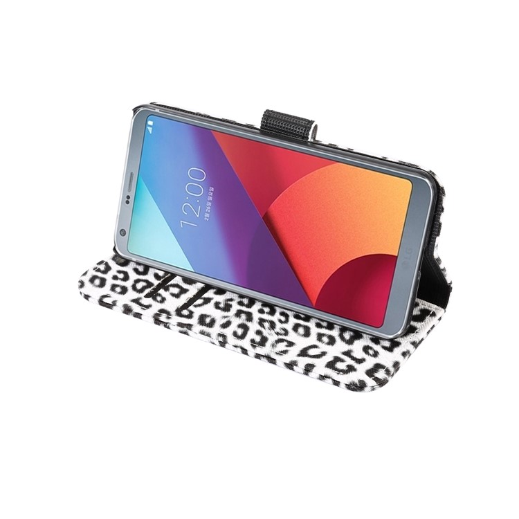 For LG G6 Leopard Pattern Leather Wallet Mobile Phone Case - White-6
