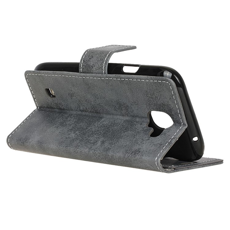 Vintage Style Wallet Leather Cell Phone Case for LG K3 (2017) - Grey-7