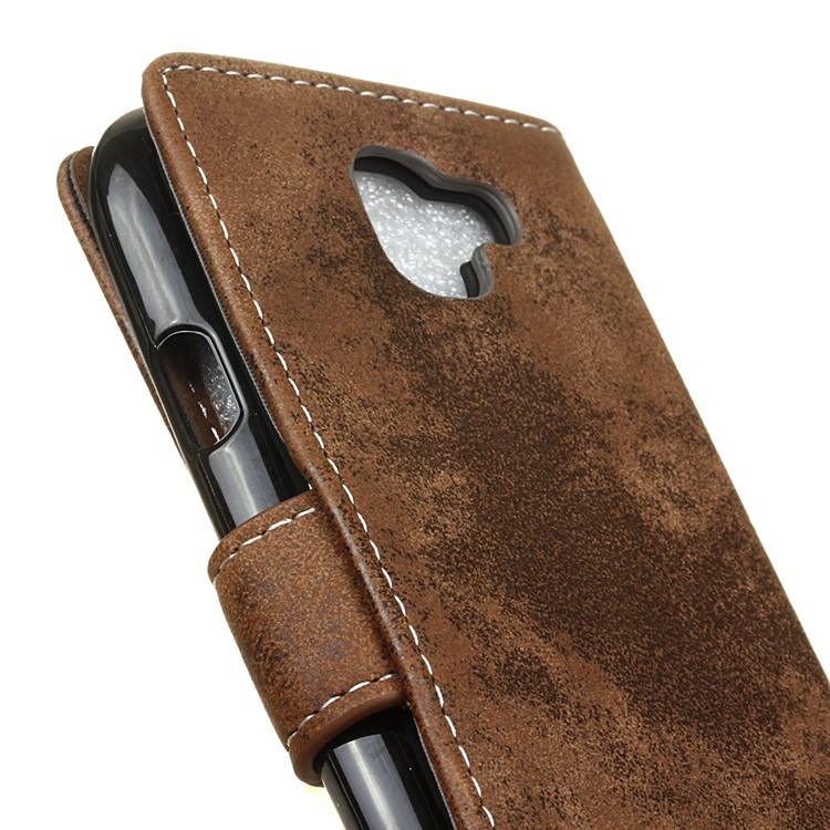 Vintage Style PU Leather Card Slots Stand Case for LG K3 (2017) - Brown-4