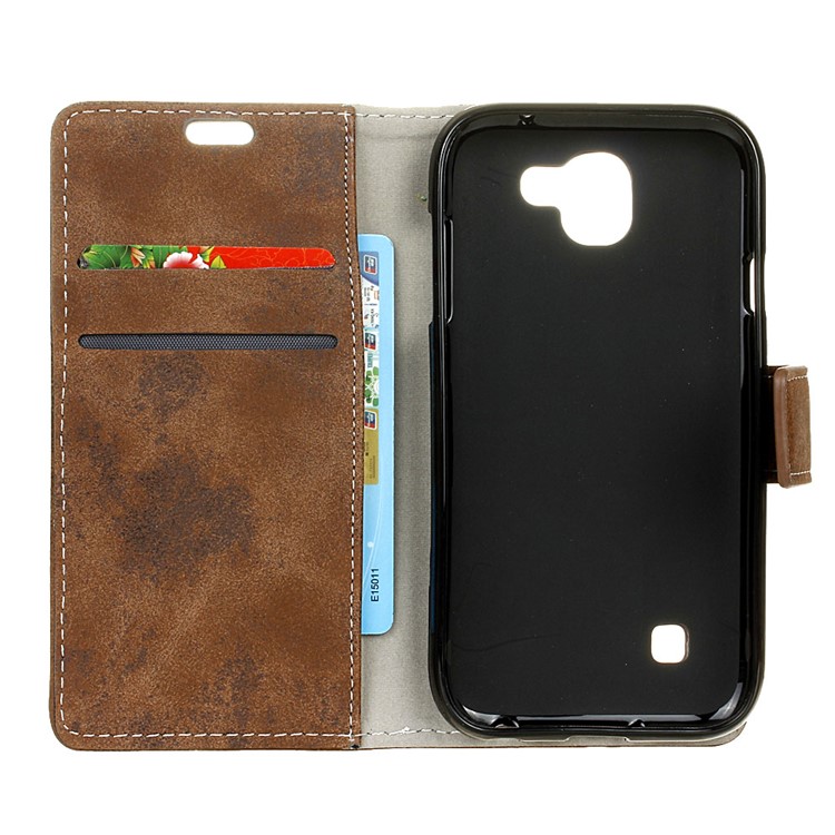 Vintage Style PU Leather Card Slots Stand Case for LG K3 (2017) - Brown-5
