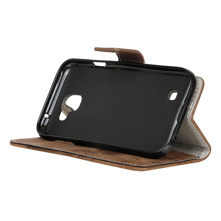 Vintage Style PU Leather Card Slots Stand Case for LG K3 (2017) - Brown-6