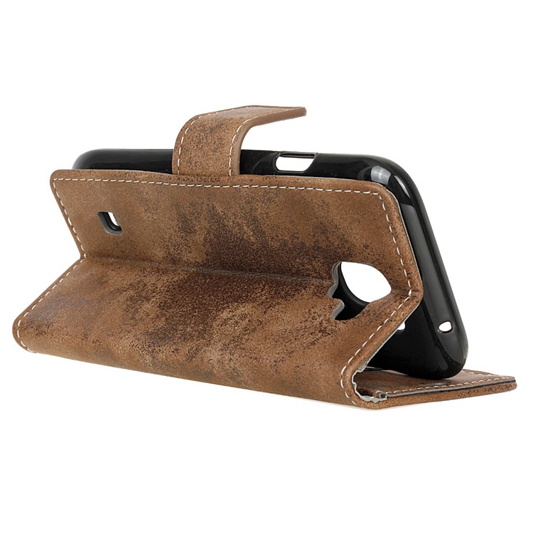 Vintage Style PU Leather Card Slots Stand Case for LG K3 (2017) - Brown-7