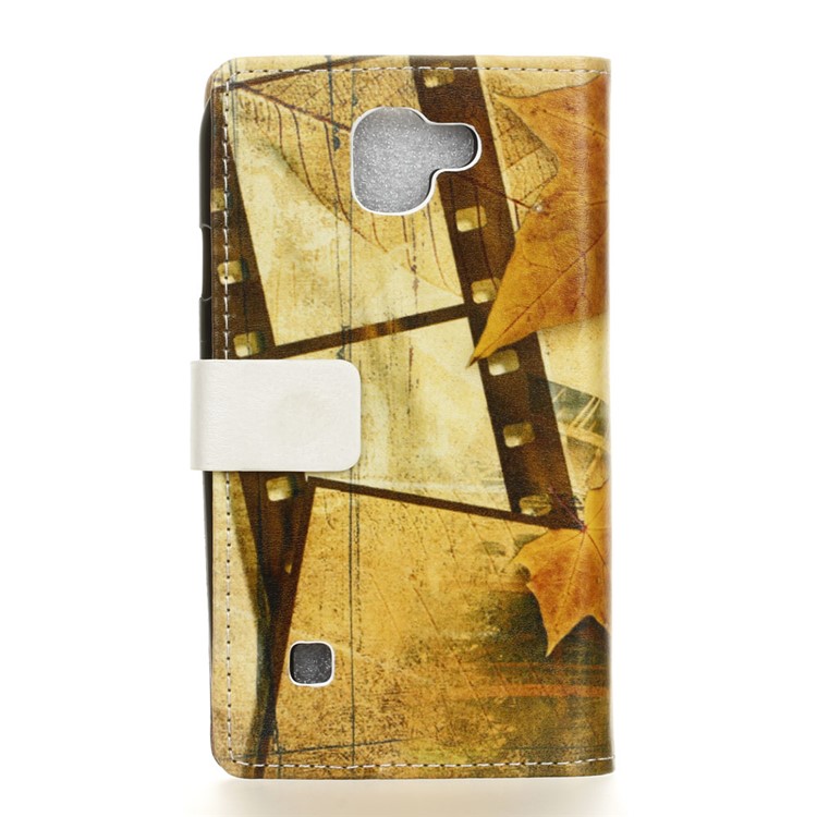 Printing Pattern Leather Case Stand Wallet for LG K3 (2017) - Eiffel Tower and Maple Leaves-2