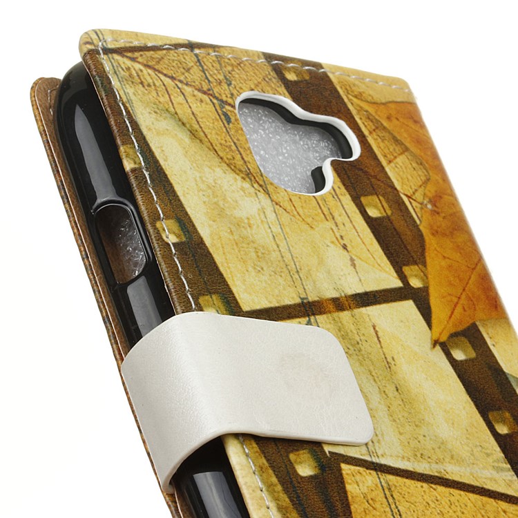 Printing Pattern Leather Case Stand Wallet for LG K3 (2017) - Eiffel Tower and Maple Leaves-3