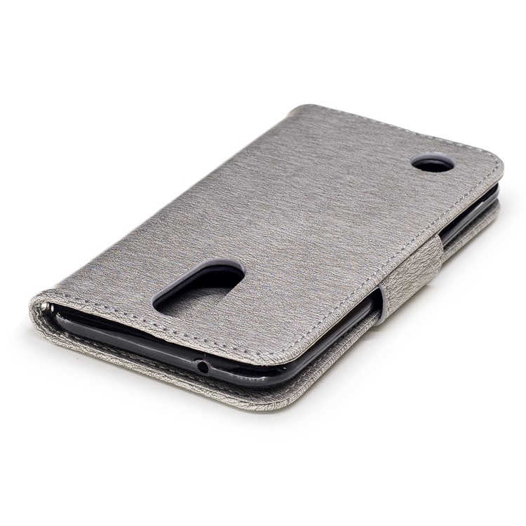 For LG K10 (2017) Imprinted Bear Warning Words Pattern Leather Wallet Protective Case - Grey-7