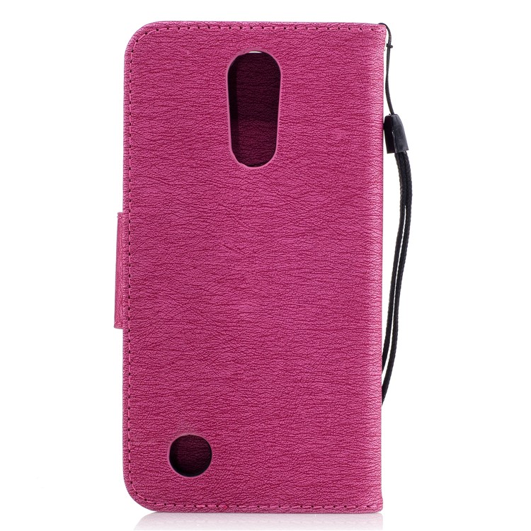 Bear Warning Words Imprinted Pattern Leather Wallet Phone Shell for LG K10 (2017) - Rose-3