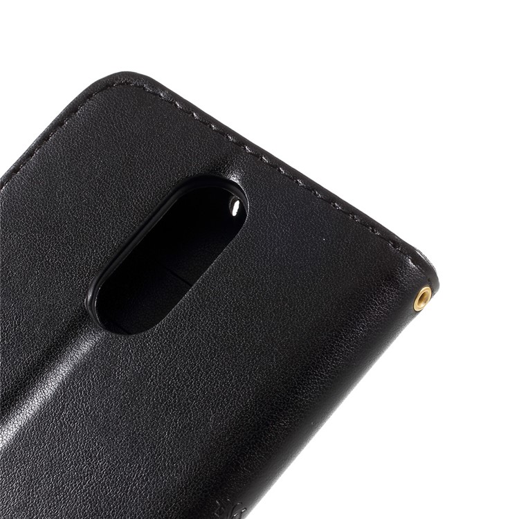 For LG K8 (2017) Butterfly Flower Imprinted Wallet Leather Case with Stand - Black-9