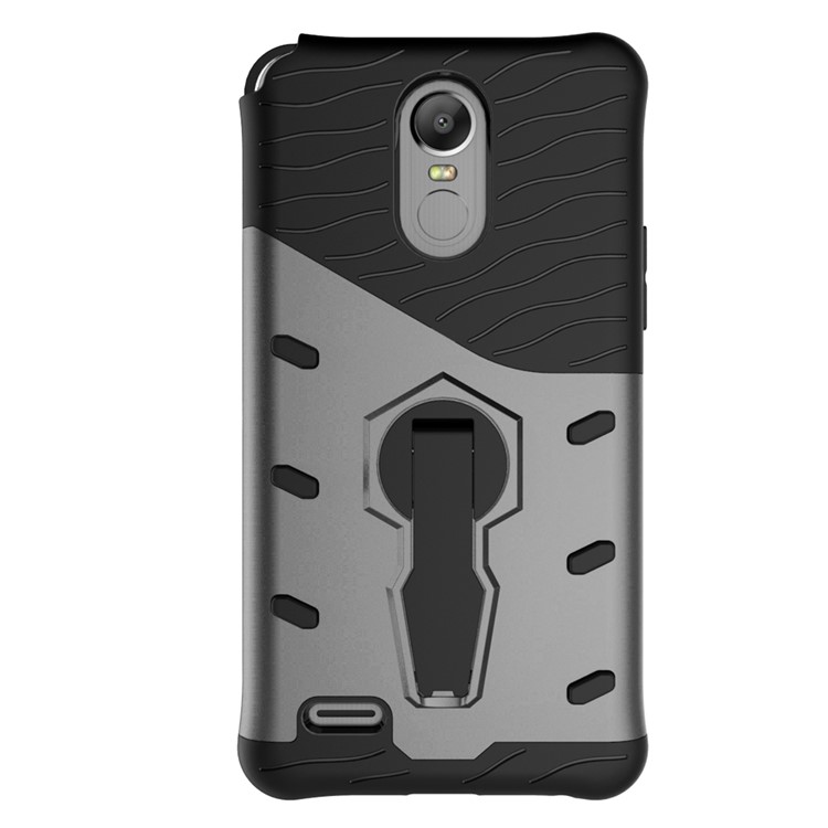 360-Degree Rotary Kickstand Armor PC + TPU Back Case for LG Stylus 3 - Grey-2