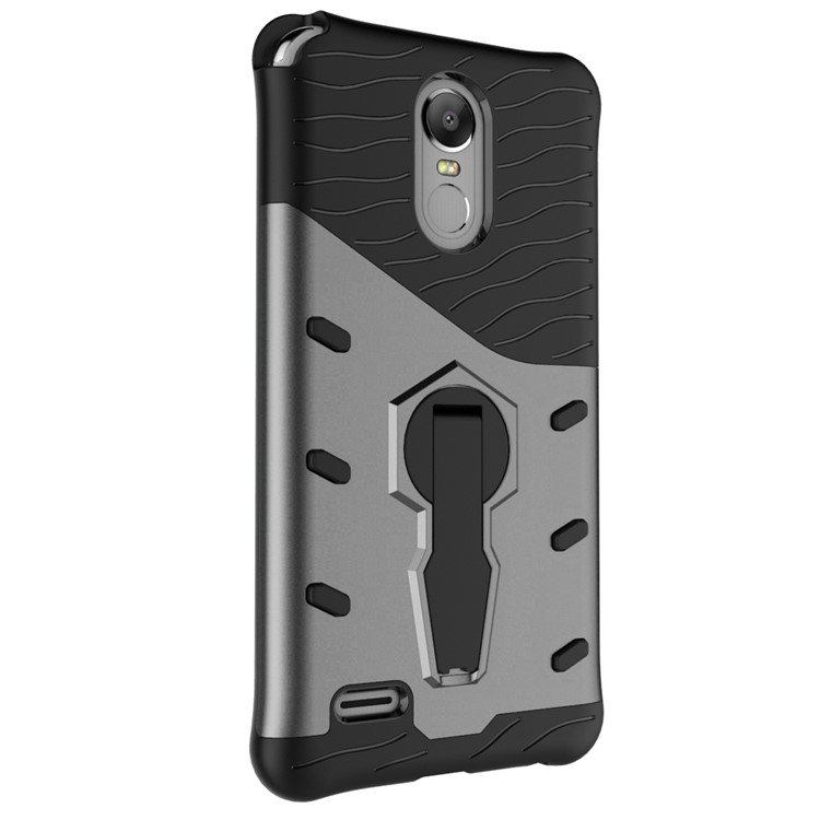 360-Degree Rotary Kickstand Armor PC + TPU Back Case for LG Stylus 3 - Grey-3