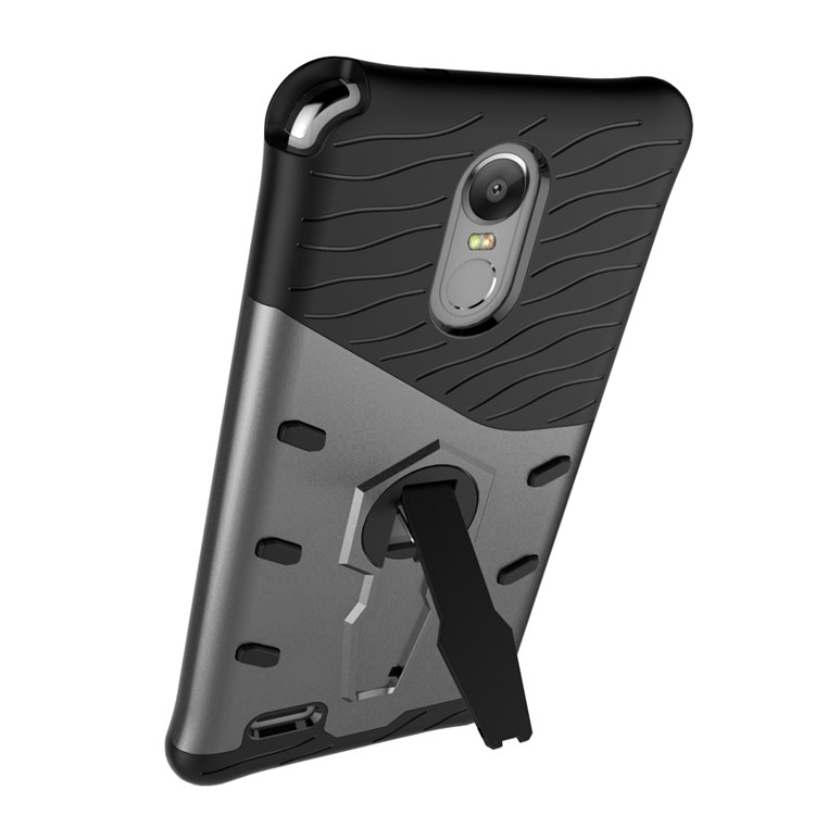 360-Degree Rotary Kickstand Armor PC + TPU Back Case for LG Stylus 3 - Grey-4