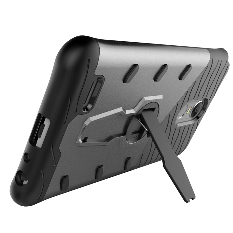 360-Degree Rotary Kickstand Armor PC + TPU Back Case for LG Stylus 3 - Grey-6