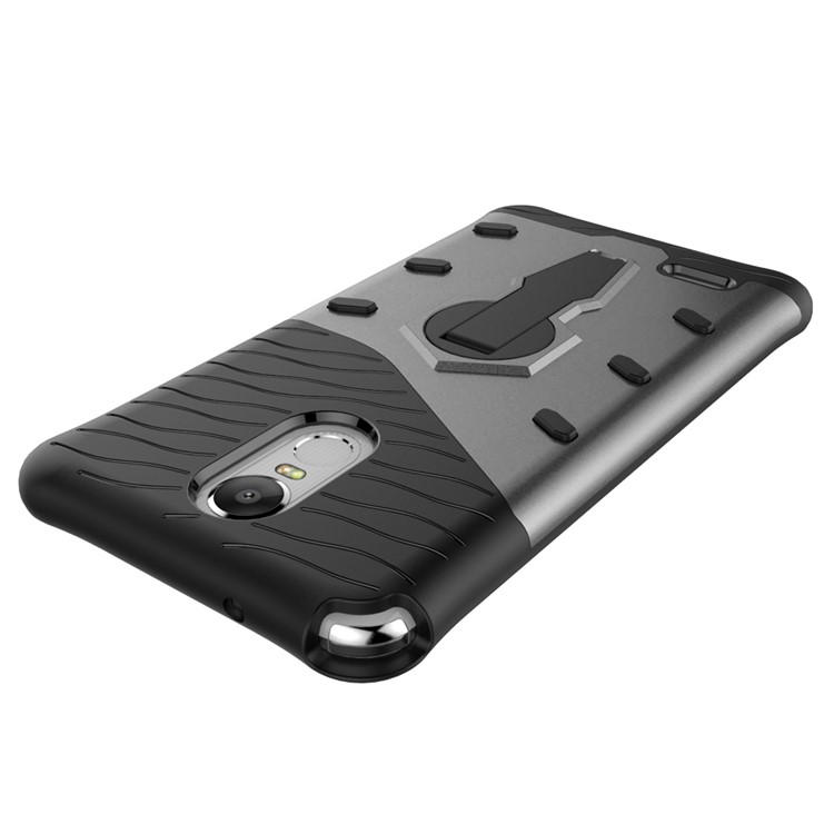 360-Degree Rotary Kickstand Armor PC + TPU Back Case for LG Stylus 3 - Grey-7