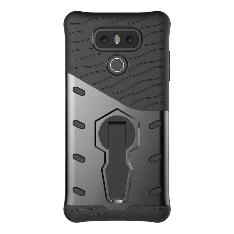 360-Degree Rotary Kickstand Armor PC + TPU Mobile Phone Case for LG G6 - Grey-2