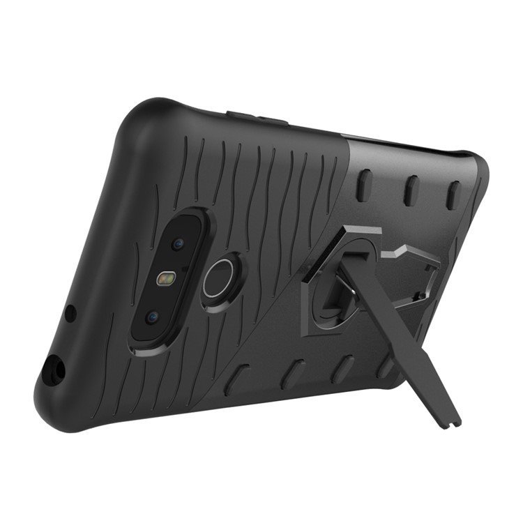 360-Degree Rotary Kickstand Armor PC + TPU Mobile Phone Case for LG G6 - Grey-5