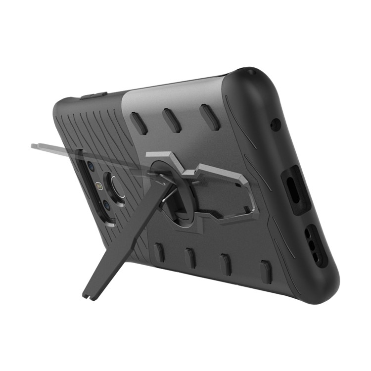 360-Degree Rotary Kickstand Armor PC + TPU Mobile Phone Case for LG G6 - Grey-7