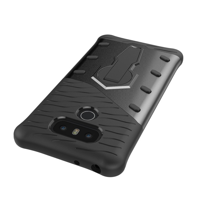 360-Degree Rotary Kickstand Armor PC + TPU Mobile Phone Case for LG G6 - Grey-8