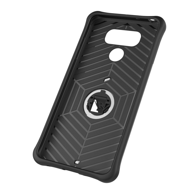 Armor Hybrid PC + TPU 360-Degree Rotary Kickstand Back Case for LG G6 - Silver-10