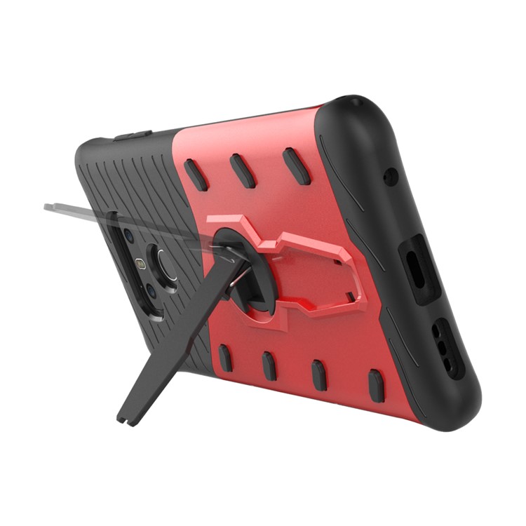 For LG G6 Tough Armor Mobile Cover with Kickstand (PC + TPU) - Red-7