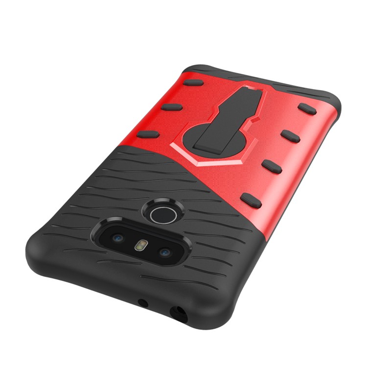 For LG G6 Tough Armor Mobile Cover with Kickstand (PC + TPU) - Red-8