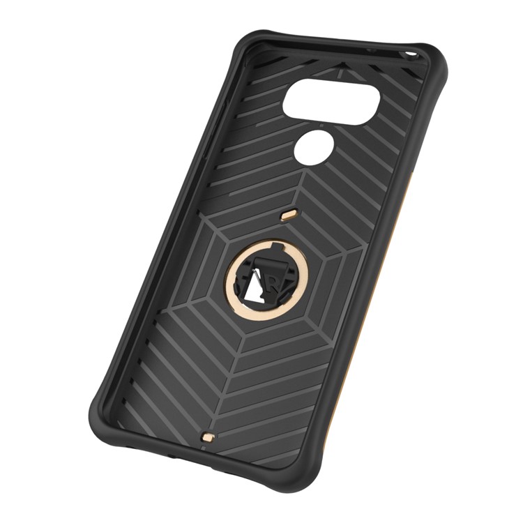 Armor Rotary Kickstand Phone Shell for LG G6 (PC + TPU) - Gold-11