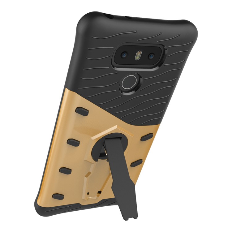 Armor Rotary Kickstand Phone Shell for LG G6 (PC + TPU) - Gold-4