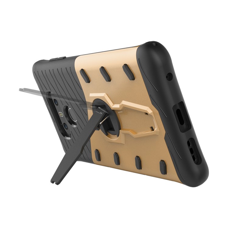 Armor Rotary Kickstand Phone Shell for LG G6 (PC + TPU) - Gold-7