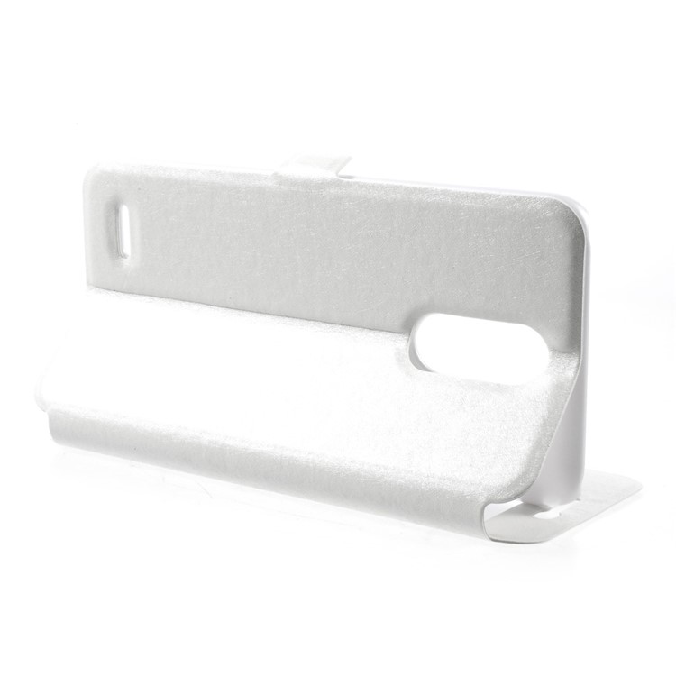 Silk Texture Dual Window View Leather Cover for LG K10 (2017) - White-4
