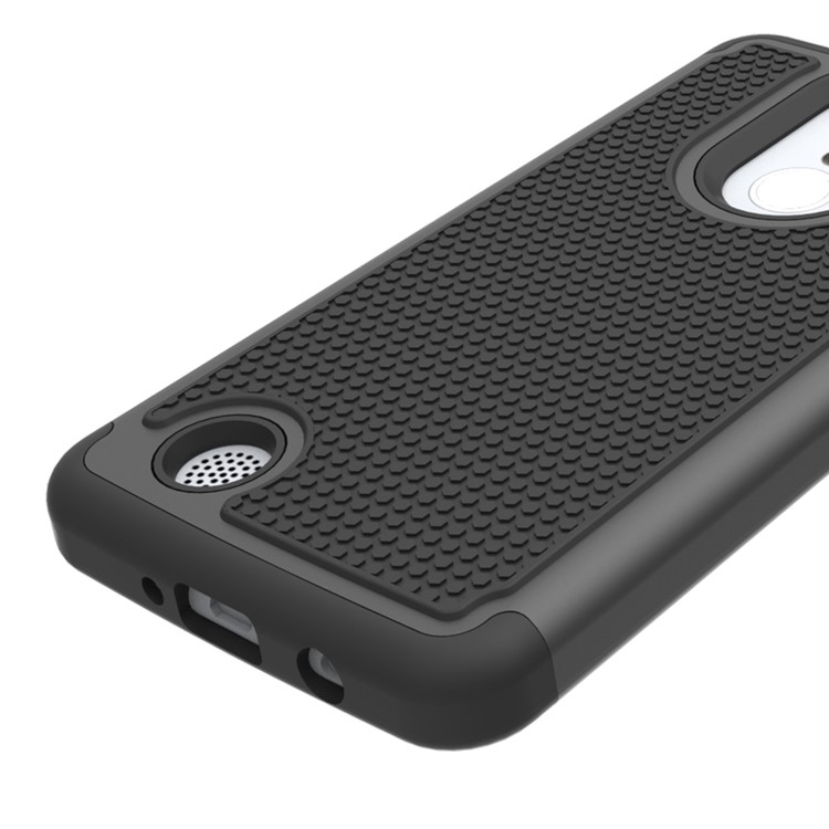 Football Grain Hybrid PC + Silicone Combo Phone Case for LG Aristo MS210 (LV3) US Version - Black-2