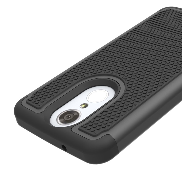 Football Grain Hybrid PC + Silicone Combo Phone Case for LG Aristo MS210 (LV3) US Version - Black-3