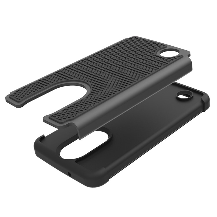 Football Grain Hybrid PC + Silicone Combo Phone Case for LG Aristo MS210 (LV3) US Version - Black-4