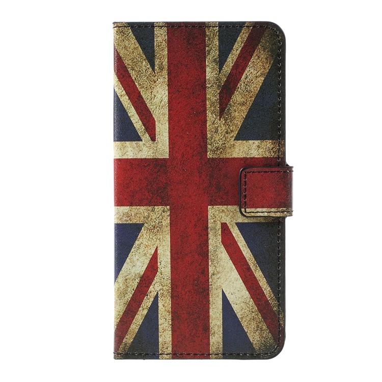 Flip Stand Patterned Leather Wallet Cover for LG K10 (2017) - Retro Union Jack Flag-1