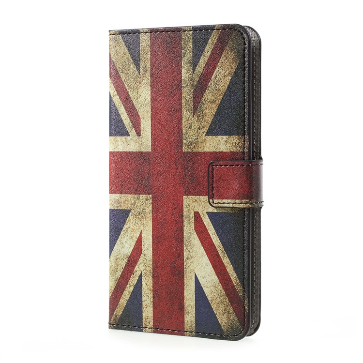 Flip Stand Patterned Leather Wallet Cover for LG K10 (2017) - Retro Union Jack Flag-2