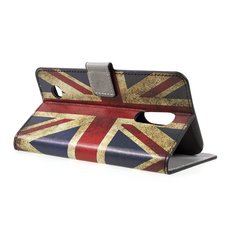 Flip Stand Patterned Leather Wallet Cover for LG K10 (2017) - Retro Union Jack Flag-5