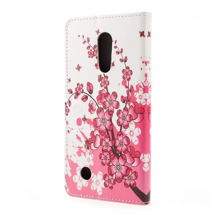 Patterned Wallet Leather Case with Stand for LG K10 (2017) - Plum Blossom-3