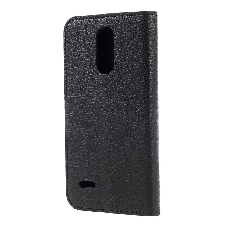 For LG K4 (2017) Litchi Skin Folio Flip PU Leather Stand Cover - Black-2