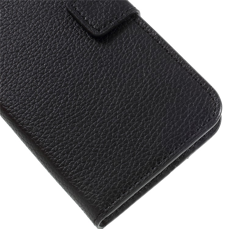 For LG K4 (2017) Litchi Skin Folio Flip PU Leather Stand Cover - Black-3