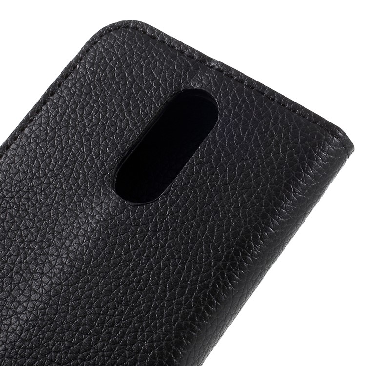 For LG K4 (2017) Litchi Skin Folio Flip PU Leather Stand Cover - Black-7