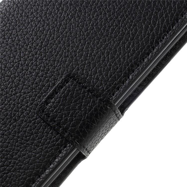 For LG K4 (2017) Litchi Skin Folio Flip PU Leather Stand Cover - Black-8