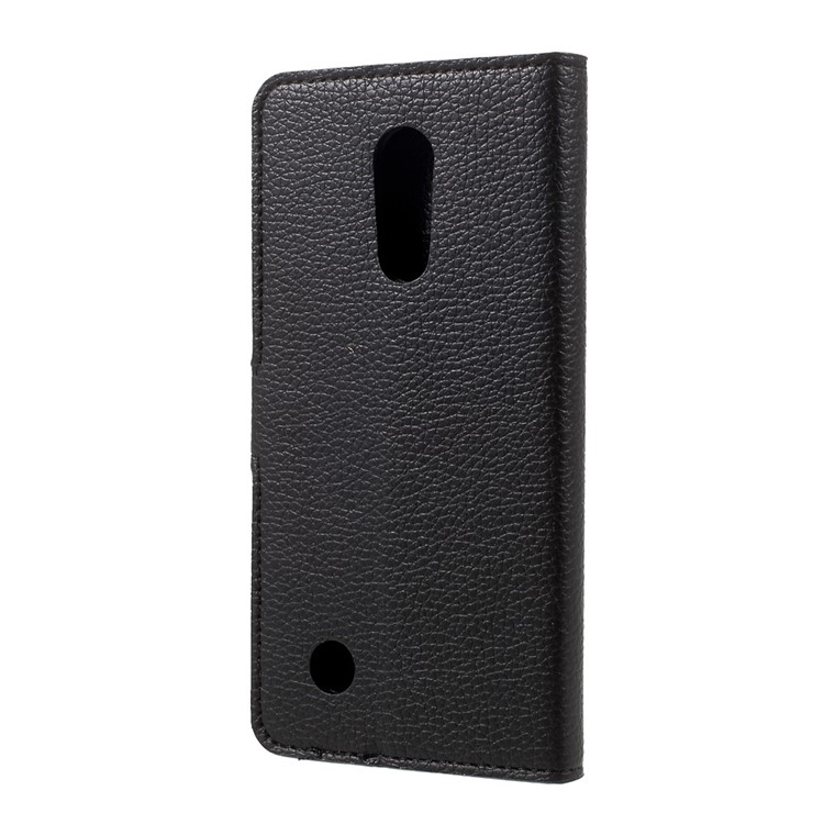 Litchi Skin Leather Wallet Stand Cell Phone Case for LG K10 (2017) - Black-3