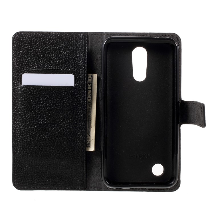 Litchi Skin Leather Wallet Stand Cell Phone Case for LG K10 (2017) - Black-5